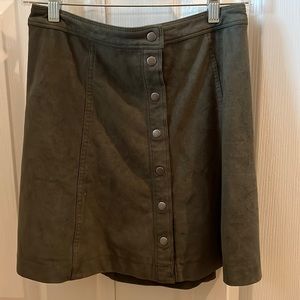 Green suede feel skirt